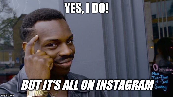 Do you even have a career? | YES, I DO! BUT IT'S ALL ON INSTAGRAM | image tagged in memes,roll safe think about it | made w/ Imgflip meme maker