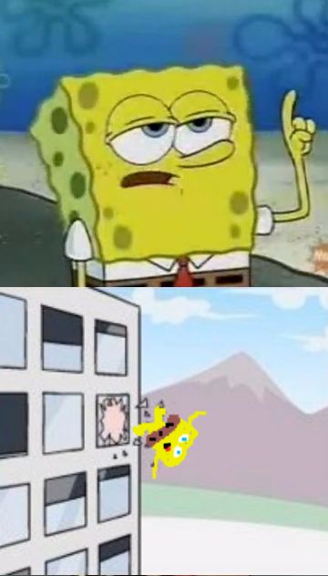 High Quality Spongebob Thrown Out Boardroom Window Blank Meme Template