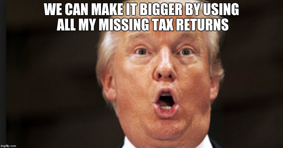 WE CAN MAKE IT BIGGER BY USING ALL MY MISSING TAX RETURNS | made w/ Imgflip meme maker