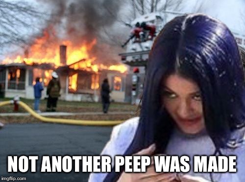Disaster Mima | NOT ANOTHER PEEP WAS MADE | image tagged in disaster mima | made w/ Imgflip meme maker