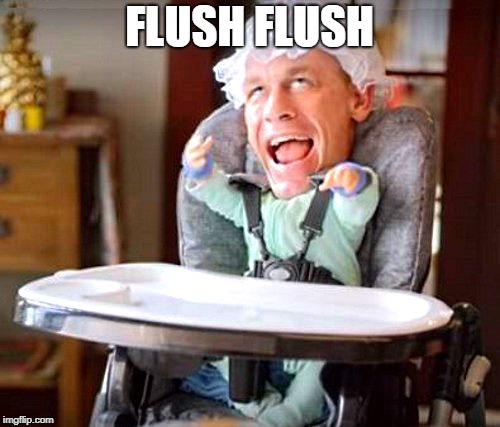 baby john | FLUSH FLUSH | image tagged in baby john | made w/ Imgflip meme maker