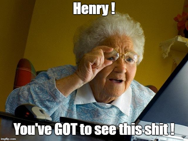 Grandma Finds The Internet Meme | Henry ! You've GOT to see this shit ! | image tagged in memes,grandma finds the internet | made w/ Imgflip meme maker