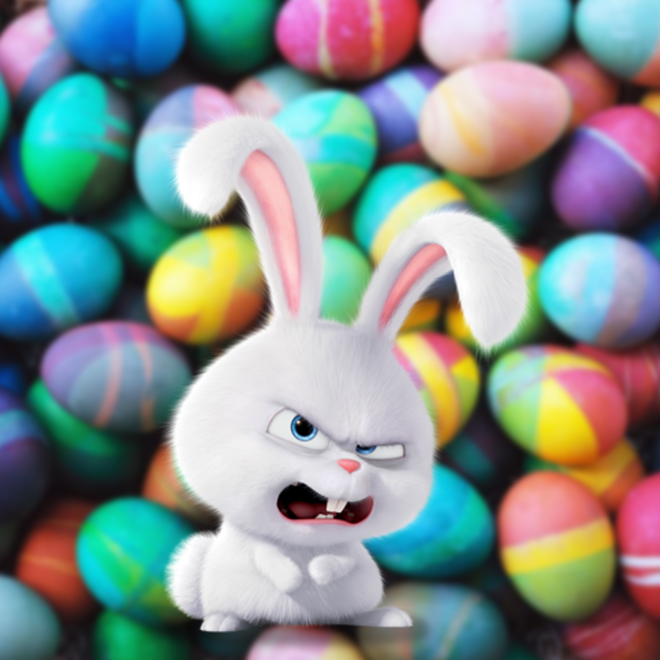 Angry Easter Bunny Snowball Blank Meme Template