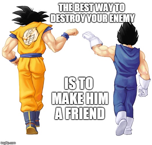 FRIENDS... | THE BEST WAY TO DESTROY YOUR ENEMY; IS TO MAKE HIM A FRIEND | image tagged in friendship | made w/ Imgflip meme maker