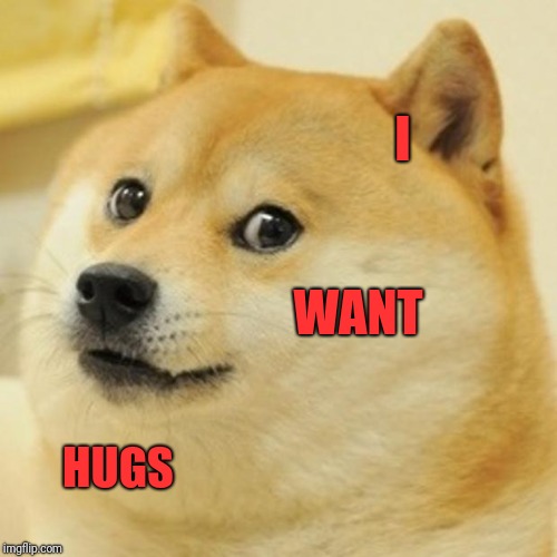 Doge Meme | I WANT HUGS | image tagged in memes,doge | made w/ Imgflip meme maker