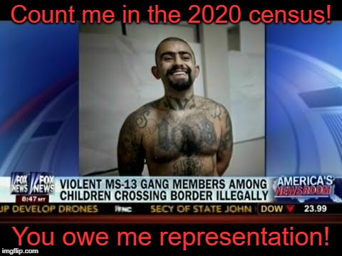 MS13 Illegals Owed Representation in 2020 census | Count me in the 2020 census! You owe me representation! | image tagged in ms13,illegals,illegal aliens,2020 census | made w/ Imgflip meme maker
