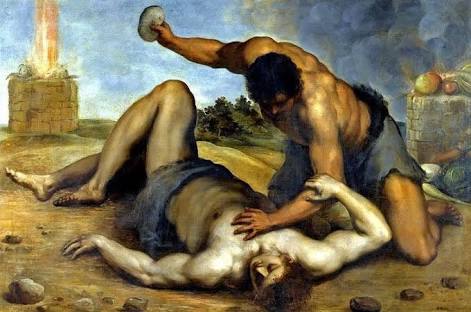 High Quality Cain killed Abel with a rock Blank Meme Template