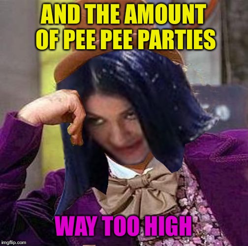 Creepy Condescending Mima | AND THE AMOUNT OF PEE PEE PARTIES WAY TOO HIGH | image tagged in creepy condescending mima | made w/ Imgflip meme maker