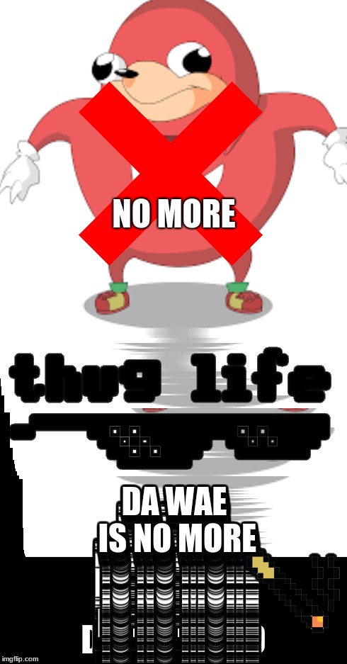 NO MORE; DA WAE IS NO MORE | image tagged in da wae | made w/ Imgflip meme maker