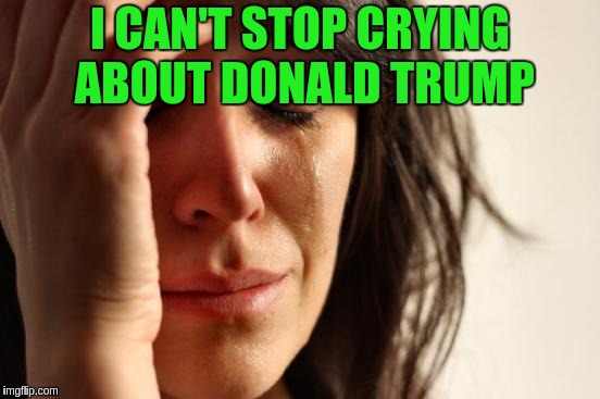 First World Problems | I CAN'T STOP CRYING ABOUT DONALD TRUMP | image tagged in memes,first world problems | made w/ Imgflip meme maker