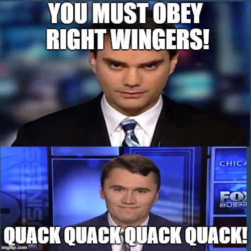 Capitalist Quacks! | YOU MUST OBEY RIGHT WINGERS! QUACK QUACK QUACK QUACK! | image tagged in quack capitalist | made w/ Imgflip meme maker