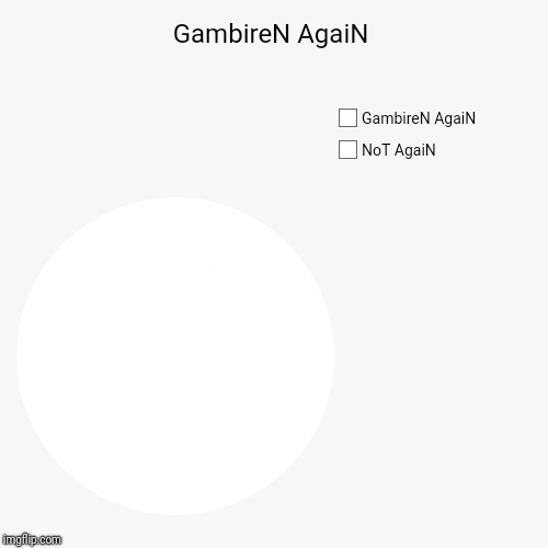 GambireN AgaiN | NoT AgaiN, GambireN AgaiN | image tagged in funny,pie charts | made w/ Imgflip chart maker