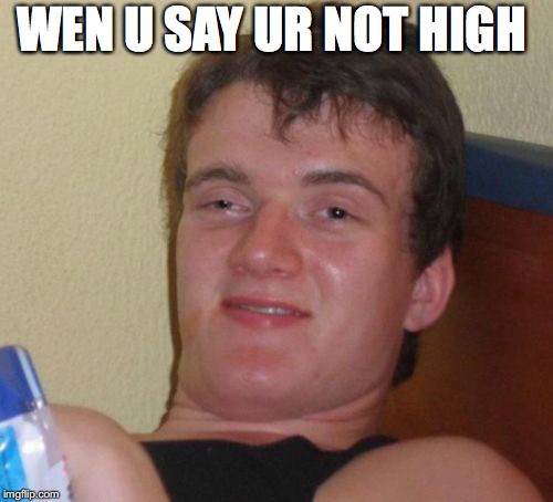 10 Guy Meme | WEN U SAY UR NOT HIGH | image tagged in memes,10 guy | made w/ Imgflip meme maker