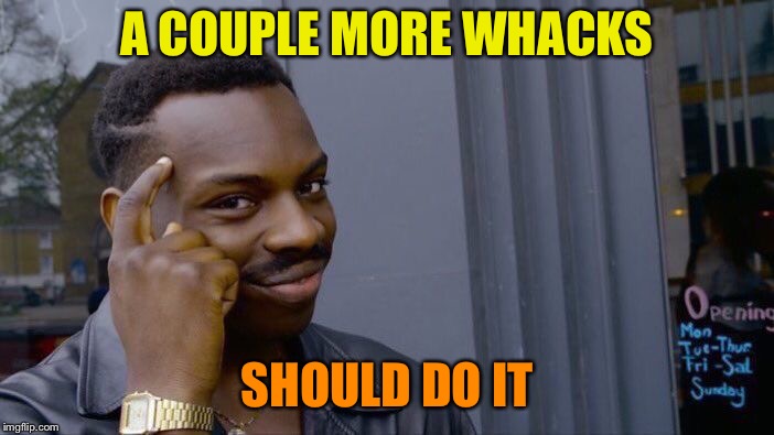 Roll Safe Think About It Meme | A COUPLE MORE WHACKS SHOULD DO IT | image tagged in memes,roll safe think about it | made w/ Imgflip meme maker