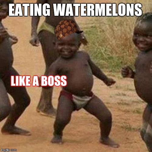 Third World Success Kid | EATING WATERMELONS; LIKE A BOSS | image tagged in memes,third world success kid,scumbag | made w/ Imgflip meme maker