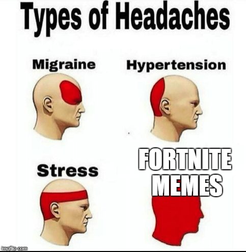 Types of Headaches meme | FORTNITE MEMES | image tagged in types of headaches meme | made w/ Imgflip meme maker