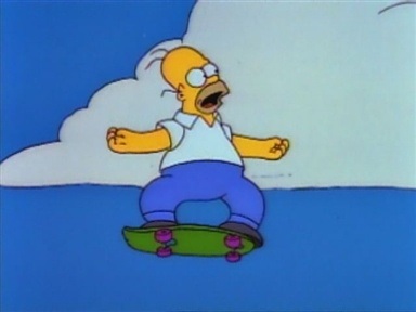 Homer Simpson skateboard jump Blank Meme Template