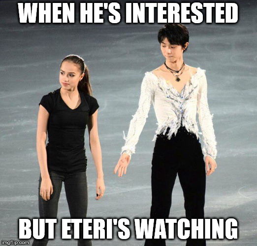 WHEN HE'S INTERESTED; BUT ETERI'S WATCHING | made w/ Imgflip meme maker