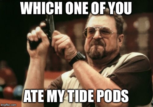 Am I The Only One Around Here | WHICH ONE OF YOU; ATE MY TIDE PODS | image tagged in memes,am i the only one around here | made w/ Imgflip meme maker