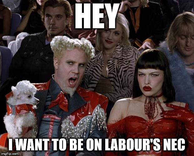 Labour's National Executive Committee | HEY; I WANT TO BE ON LABOUR'S NEC | image tagged in corbyn eww,funny,eddie izzard,wearecorbyn,gtto jc4pm,labourisdead | made w/ Imgflip meme maker