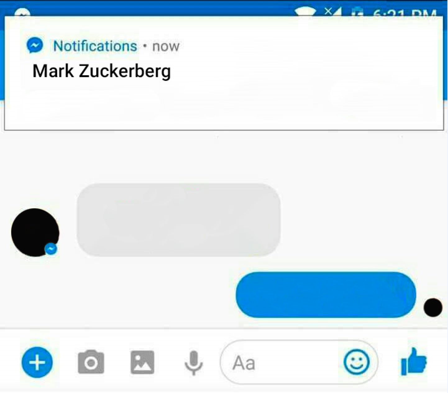 Mark Zuckerberg notification Blank Meme Template