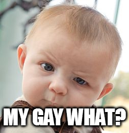 Skeptical Baby Meme | MY GAY WHAT? | image tagged in memes,skeptical baby | made w/ Imgflip meme maker