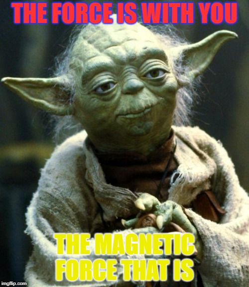 Star Wars Yoda Meme | THE FORCE IS WITH YOU; THE MAGNETIC FORCE THAT IS | image tagged in memes,star wars yoda | made w/ Imgflip meme maker