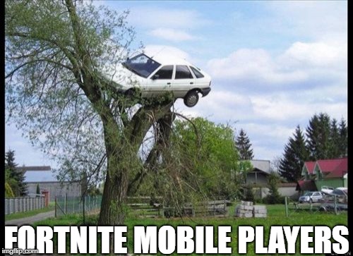 Secure Parking Meme | FORTNITE MOBILE PLAYERS | image tagged in memes,secure parking | made w/ Imgflip meme maker