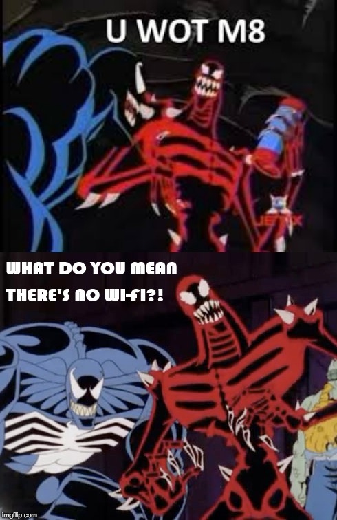 image tagged in venom,spiderman,oh crap carnage,carnage,memes | made w/ Imgflip meme maker