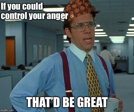 That Would Be Great Meme | If you could control your anger; THAT’D BE GREAT | image tagged in memes,that would be great,scumbag | made w/ Imgflip meme maker