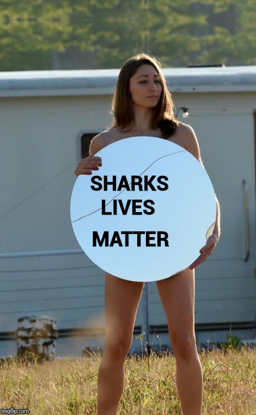 SHARKS MATTER LIVES | image tagged in peta protest | made w/ Imgflip meme maker
