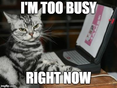 I'M TOO BUSY RIGHT NOW | made w/ Imgflip meme maker