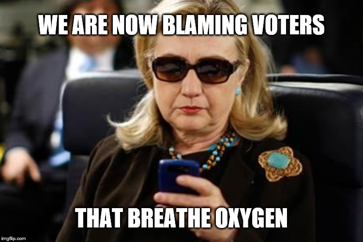 WE ARE NOW BLAMING VOTERS THAT BREATHE OXYGEN | made w/ Imgflip meme maker