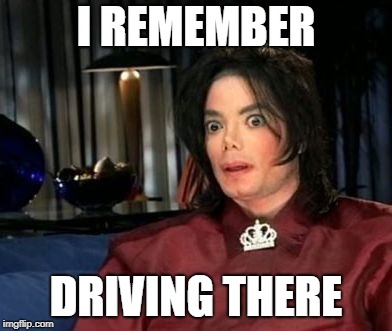 Spooked Spooky MJ | I REMEMBER; DRIVING THERE | image tagged in uh oh mj,surprised koala | made w/ Imgflip meme maker