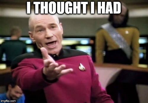 Picard Wtf Meme | I THOUGHT I HAD | image tagged in memes,picard wtf | made w/ Imgflip meme maker