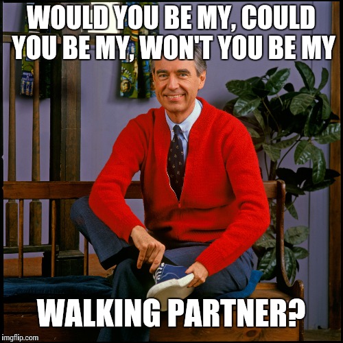 Mr. Rogers | WOULD YOU BE MY, COULD YOU BE MY, WON'T YOU BE MY; WALKING PARTNER? | image tagged in mr rogers | made w/ Imgflip meme maker