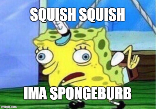 Mocking Spongebob Meme | SQUISH SQUISH; IMA SPONGEBURB | image tagged in memes,mocking spongebob | made w/ Imgflip meme maker