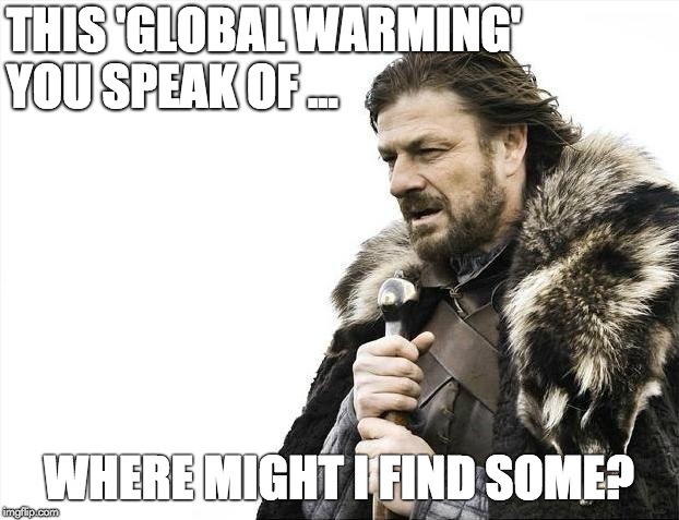 Where might I find some 'Global Warming'? | THIS 'GLOBAL WARMING' YOU SPEAK OF ... WHERE MIGHT I FIND SOME? | image tagged in memes,global warming,funny meme | made w/ Imgflip meme maker