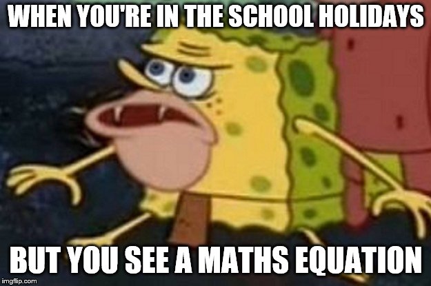 WHEN YOU'RE IN THE SCHOOL HOLIDAYS BUT YOU SEE A MATHS EQUATION | made w/ Imgflip meme maker
