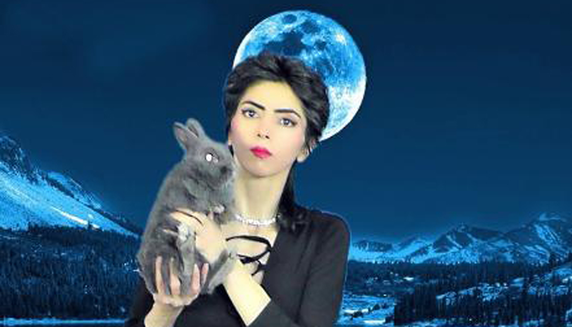 Nasim Aghdam with rabbit Blank Meme Template