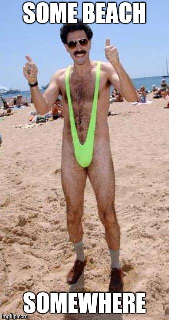 Beach Borat like  | SOME BEACH; SOMEWHERE | image tagged in beach borat like | made w/ Imgflip meme maker
