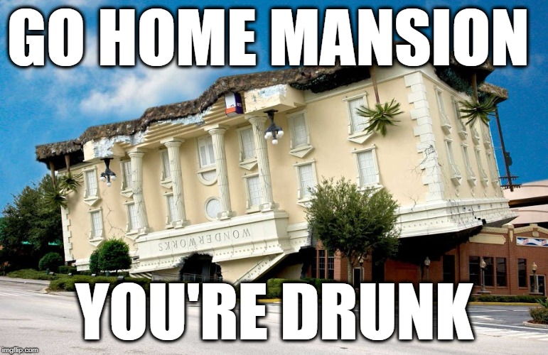 GO HOME MANSION; YOU'RE DRUNK | image tagged in mansion | made w/ Imgflip meme maker