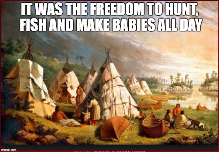 IT WAS THE FREEDOM TO HUNT, FISH AND MAKE BABIES ALL DAY | made w/ Imgflip meme maker