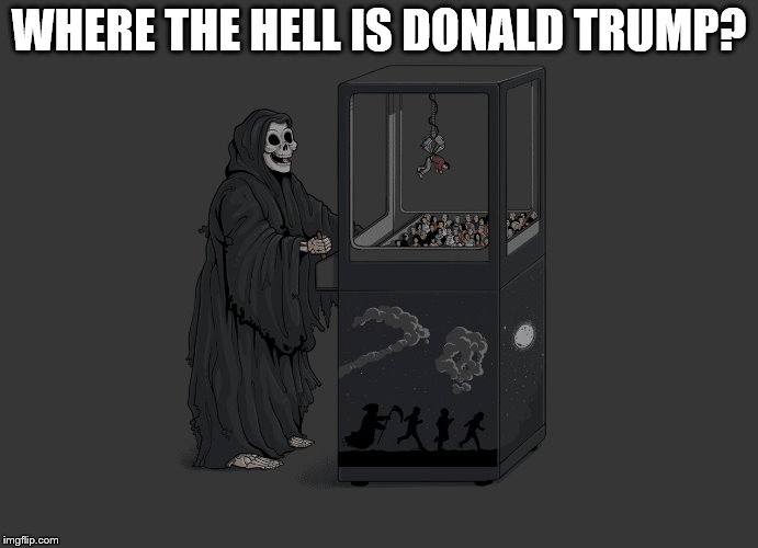 Angel of Death | WHERE THE HELL IS DONALD TRUMP? | image tagged in angel of death | made w/ Imgflip meme maker