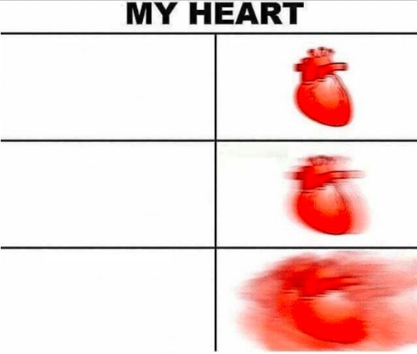 High Quality Heart racing Blank Meme Template