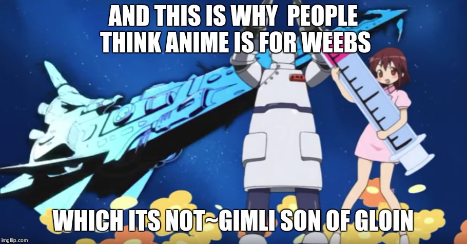 And this is why | AND THIS IS WHY  PEOPLE THINK ANIME IS FOR WEEBS; WHICH ITS NOT~GIMLI SON OF GLOIN | image tagged in anime | made w/ Imgflip meme maker