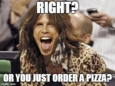 Steven Tyler | RIGHT? OR YOU JUST ORDER A PIZZA? | image tagged in steven tyler | made w/ Imgflip meme maker