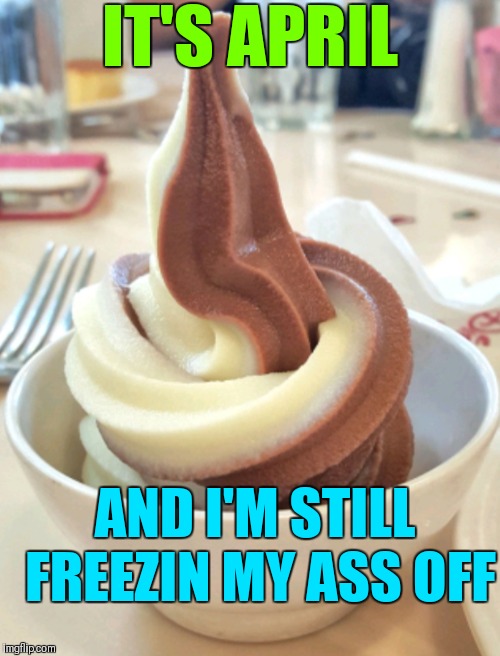 Share a Cup of Spring  | IT'S APRIL; AND I'M STILL FREEZIN MY ASS OFF | image tagged in memes,funny,lol so funny | made w/ Imgflip meme maker