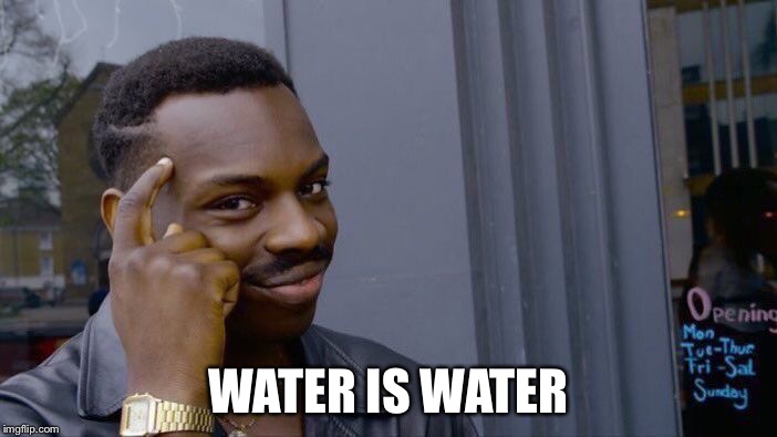 Roll Safe Think About It Meme | WATER IS WATER | image tagged in memes,roll safe think about it | made w/ Imgflip meme maker