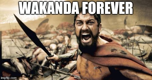 Sparta Leonidas | WAKANDA FOREVER | image tagged in memes,sparta leonidas | made w/ Imgflip meme maker